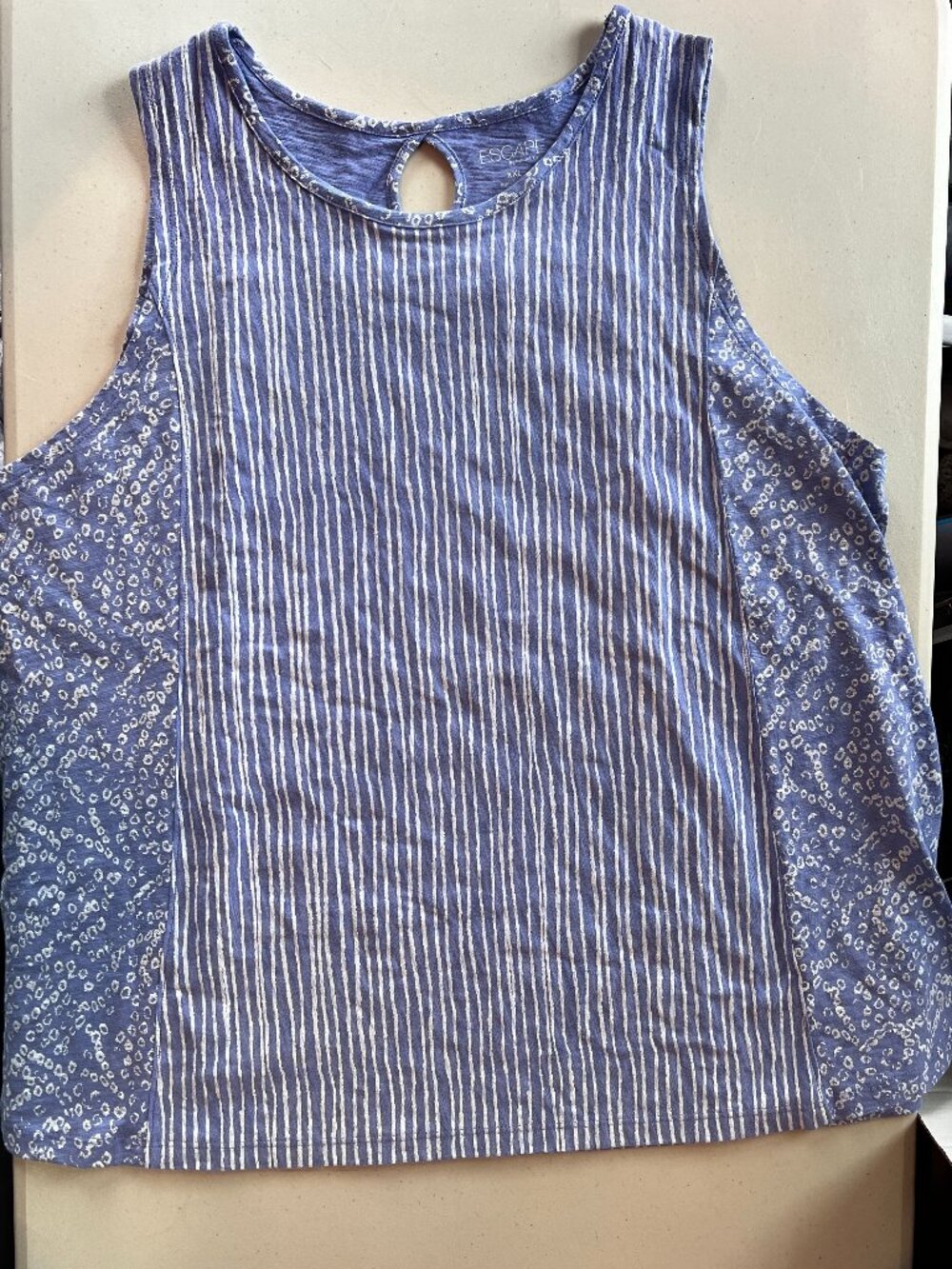 ESCAPE By Habitat - XXL Tank Slub Textured Peruvian Cotton Blue White